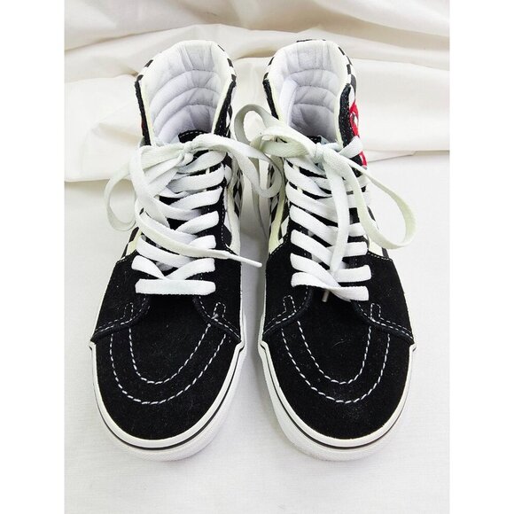 Vans David Bowie Womens 6.5 or Mens 5 Black White Check Hi Lace Embroidered Logo - Picture 11 of 13